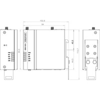  4G LTE Cat.4 Router/Gateway von Advantech Zeichnung Hutschienenmontage