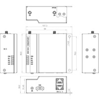 icr-1602 4G LTE Cat.4 Router/Gateway von Advantech Zeichnung Wandmontage