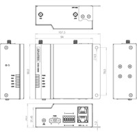 ICR-1642 industrieller 4G LTE Gateway/Router von Advantech  Zeichnung Wandmontage