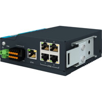 ICR-1745 Advantech 5G NR Industrie Router mit einer DIN-Schienen Halterung