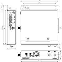 ICR-2031W LTE Cat.4 Mobilfunkrouter mit 802.11n Wi-Fi von Advantech Zeichnung Wandmontage