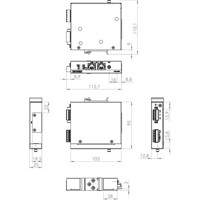 ICR-2412 4G LPWAN Router für LTE Cat-M, NB-IoT und 450 MHz Kommunikation von Advantech Zeichnung