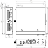 ICR-2431W industrieller 4G LTE Router mit 2.4/5.0 GHz WLAN von Advantech Zeichnung mit Wandhalterung