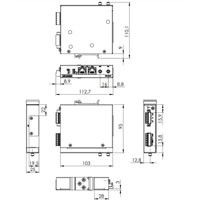 ICR-2432 Entry-Level 4G Router mit LTE Cat.4 von Advantech Zeichnung mit DIN-Halterung (optional)