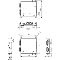 ICR-2436 industrieller Entry-Level 4G Router von Advantech Zeichnung Wandmontage