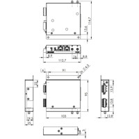 ICR-2437 4G Mobilfunkrouter für LTE 450 MHz und LTE Cat.4 Netze in EMEA Regionen von Advantech mit Wand Montagehalterung Zeichnung