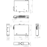 ICR-2531 4G LTE Mobilfunkrouter mit 4x Fast Ethernet Ports und 2x SIM Slots von Advantech Zeichnung