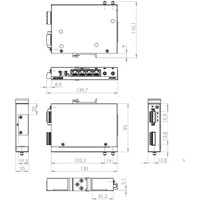 ICR-2631 4G Entry-Level Router für LTE-Cat.4 Services von Advantech mit Hutschienenhalterung Zeichnung