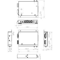 ICR-2631 4G Entry-Level Router für LTE-Cat.4 Services von Advantech mit Wandhalterung Zeichnung