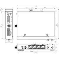 ICR-2631W 4G LTE Mobilfunkrouter mit Wi-Fi von Advantech Zeichnung DIN-Schienen Montage