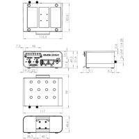 ICR-2734P Libratum 4G LTE Industrie Router mit einem robusten Plastikgehäuse von Advantech Zeichnung