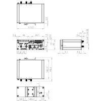 ICR-2834 LTE CAT 4 Industrie Router mit 2x RJ45 und 2x RS232/485 Anschlüssen von Advantech Zeichnung