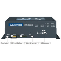 ICR-3831 Bahn LTE 4G Router und Gateway mit M12 Anschlüssen, E-Mark und EN 50155 Zertifizierung von Advantech Front