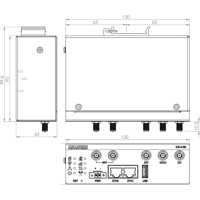 ICR-4133W 4G LTE-A Cat.6 Router mit Wi-Fi von Advantech Zeichnung Hutschienenmontage