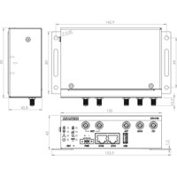 ICR-4133W 4G LTE-A Cat.6 Router mit Wi-Fi von Advantech Zeichnung Wandmontage