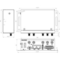 ICR-4233W LTE Cat.6 Mobilfunkrouter von Advantech Zeichnung mit Wandmontage Halterung