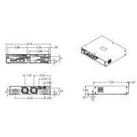 IMC-713-AC modulares Medienkonverter Gehäuse mit 3 Slots von Advantech Zeichnung