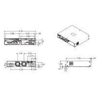 IMC-713-ACDC modulares Medienkonverter Chassis mit 3 Slots von Advantech Zeichnung