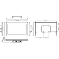 PPC-115W RISC-basierter 15.6 Zoll Panel PC mit einem P-CAB Multi Touch Bildschirm von Advantech Zeichnung