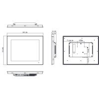 PPC-3150S Industrieller 15 Zoll Panel Computer mit einem Celeron N2930 CPU von Advantech Zeichnung