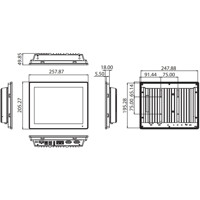 PPC-310S-RPL 10.4 Zoll Panel PC von Advantech Zeichnung Zeichnung des PPC-310S-RPL 10.4 Zoll Panel PC von Advantech