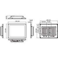 PPC-312S-RPL lüfterloser 12.1 Zoll Panel PC von Advantech Zeichnung Zeichnung des des PPC-312S-RPL lüfterlosen 12.1 Zoll Panel PC von Advantech