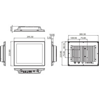 Zeichnung des industriellen PPC-312S ASL 12.1 Zoll Panel Computer von Advantech
