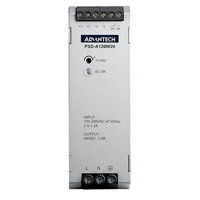 PSD-A120W24 DIN Rail Netzteil mit AC zu DC, 100-240V, 120W und 24V von Advantech Front