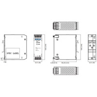 PSD-A40W Serie DIN Rail Power Supply AC zu DC 100-240V 40W 24V von Advantech Zeichnung