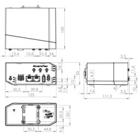 SmartFlex Global SR310XXX1X 4G LTE Mobilfunkrouter und IoT Gateways mit globaler LTE CAT.4 Konnektivität und einem robusten Plastikgehäuse von Advantech Zeichnung