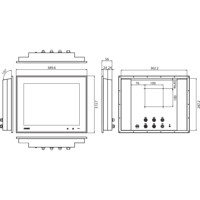 SPC-515 15 Zoll Multi-Touch Panel PC mit IP69K Rundumschutz von Advantech Zeichnung