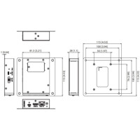 Zeichnung des SPC-ILINK-TX HDMI und USB &uuml;ber HDBaseT Transmitter f&uuml;r die SPC-800 Monitore von Advantech
