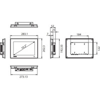 TPC-110W ARM-basierter Touch Panel Computer mit einem 10.1" Display von Advantech Zeichnung