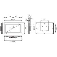 TPC-115W industrieller Touch Panel PC mit einem 15.6 Zoll LCD Display von Advantech Zeichnung