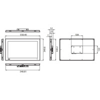 TPC-121W 21.5 Zoll Panel IPC mit einem LCD Touchscreen Display von Advantech Zeichnung