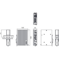 UNO-137 Industrie PC mit einem Intel Atom E3950 Prozessor von Advantech Zeichnung