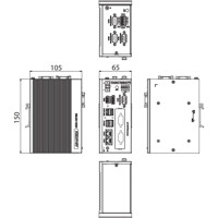 UNO-1372G-J DIN-Schienen Automation Industrie PC von Advantech Zeichnung