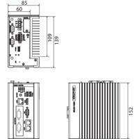 UNO-1372G Quad-Core DIN-Schienen PC von Advantech Zeichnung