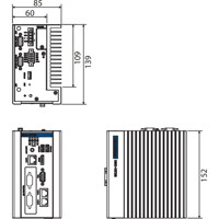 UNO-1372GH Hutschienen Automation Computer für explosionsgefährdete Umgebungen von Advantech Zeichnung