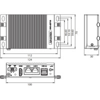 UNO-2271G V2 Edge IoT Gateway/Embedded Box PC von Advantech Zeichnung