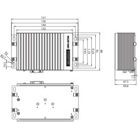 UNO-2272G kompakter Automation PC mit 1x RJ45, 1x COM, 1x HDMI und 3x USB Ports von Advantech Zeichnung