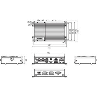 Zeichnung des kompakten UNO-2372 V3 Industrie PC von Advantech