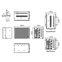 UNO-348-A941A Embedded Automation Computer mit einem Intel Core i9 Prozessor von Advantech Zeichnung