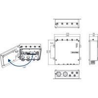 UNO-430 wasserfestes Outdoor Gateway mit RJ45, RS232 und RS422/485 Ports von Advantech Zeichnung