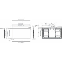 Zeichnung des UTM-765GR 65" 4K UHD Smart Display von Advantech