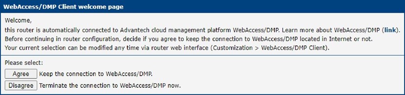 WebAccess/DMP Client welcome page