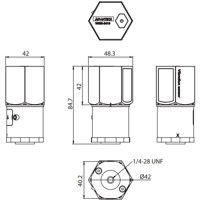 WISE-2410 Wireless LoRaWAN Vibrationssensor mit einem internen Temperatursensor von Advantech Zeichnung