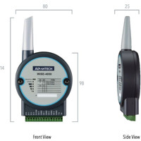 WISE-4050 Wireless IoT Ein-/Ausgangsmodul mit 8x digitalen Anschlüssen von Advantech Größe