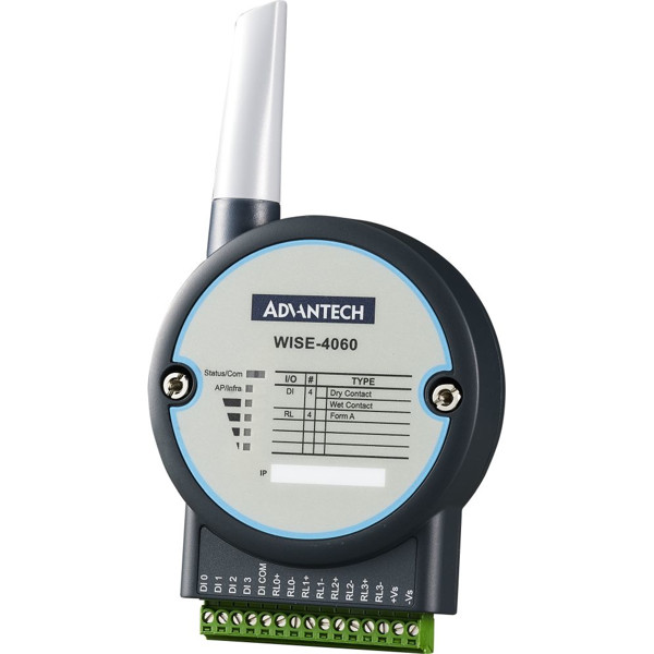 WISE-4060 2.4 GHz Wi-Fi E/A Modul mit 4x digital In und 4x Relais Out von Advantech