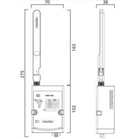 WISE-4220 drahtloses 2.4 GHz WiFi I/O Modul von Advantech Zeichnung